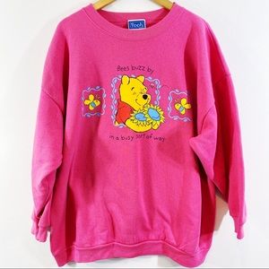 Vintage Winnie The Pooh Bees Buzz Pink Sweatshirt